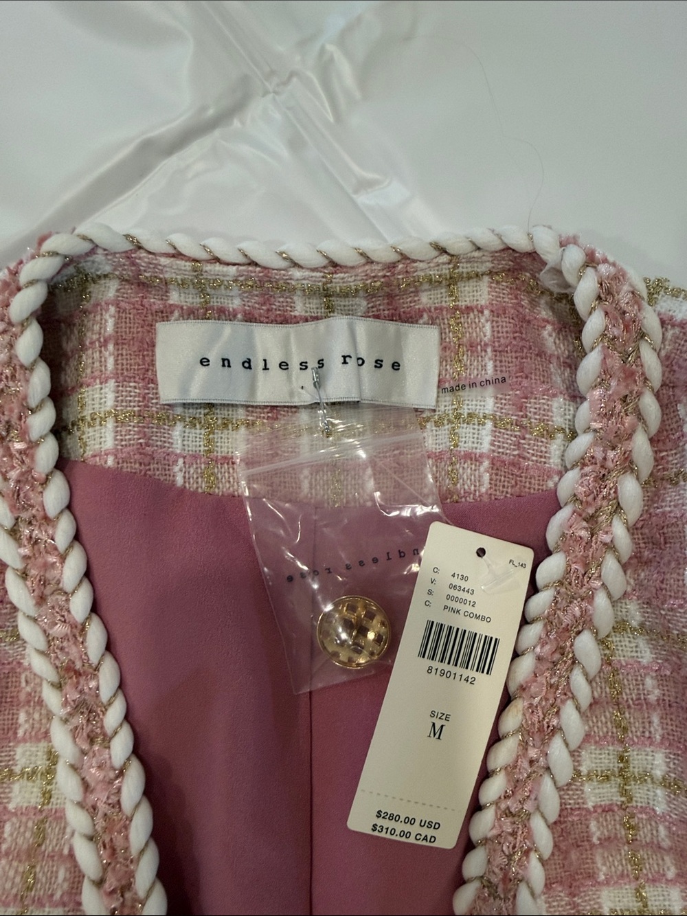 Anthropologie Endless Rose Pink Plaid Blazer Dress - Picture 6 of 8
